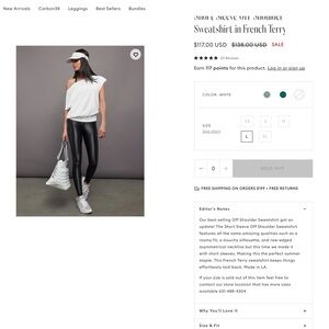 Off-Shoulder Short Sleeve Sweatshirt - White